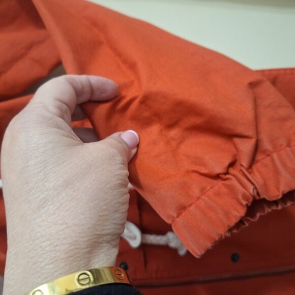 LOFT womens Orange Hooded Utility Jacket medium Anorak Drawstring Casualcore - Picture 4 of 8
